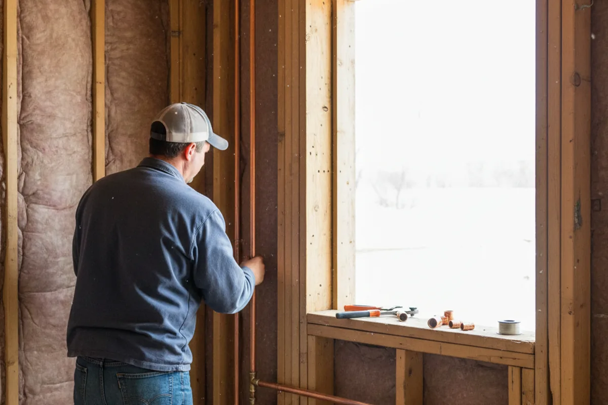 Licensed plumber running new copper supply lines in a River Ranch home